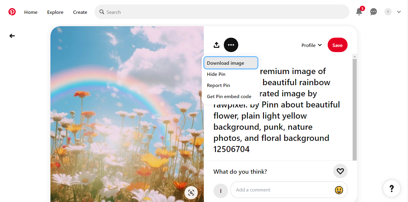 how to download Pinterest image from desktop